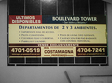 Cartel de venta en lona impresa